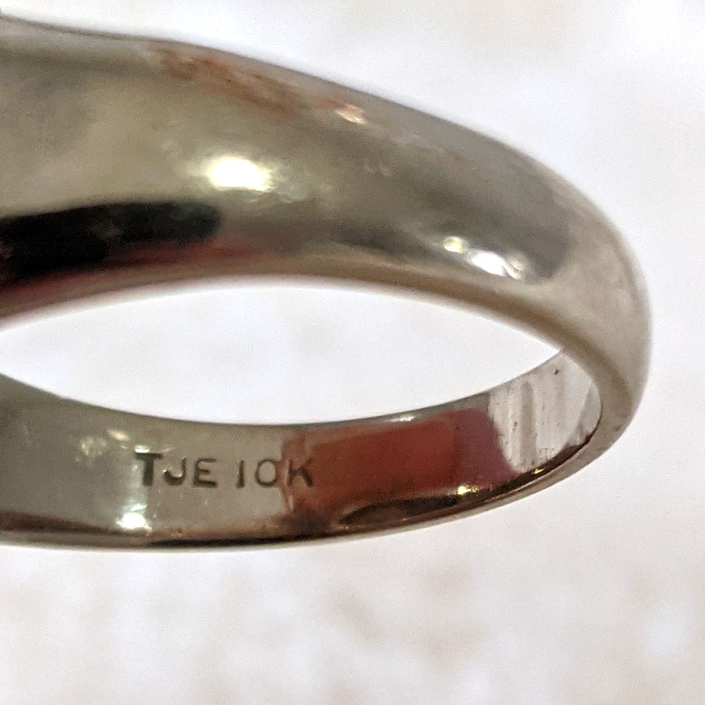 10K White Gold Vintage Diamond and Opal Ri… - Picture 6 of 9